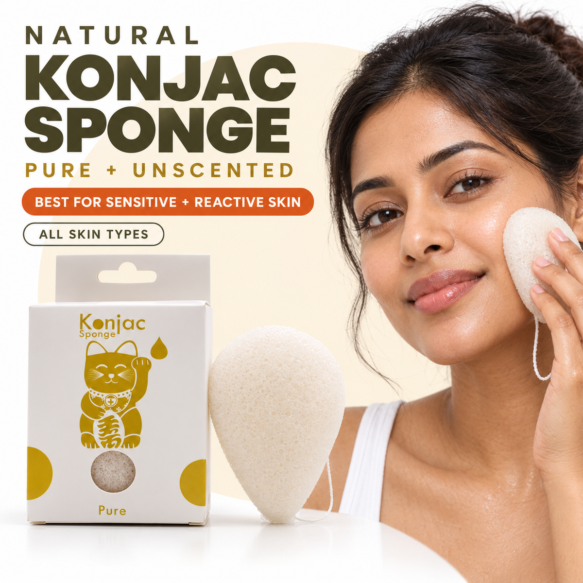 Konjac Sponge - Natural - Sensitive Skin