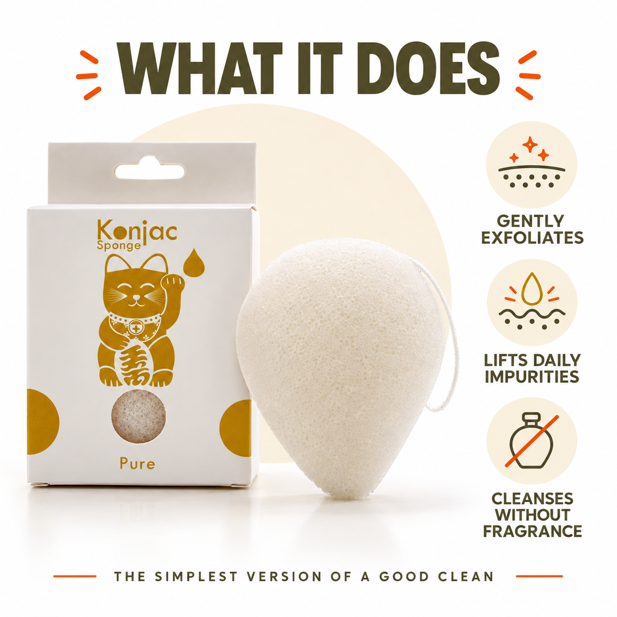 Konjac Sponge - Natural - Sensitive Skin
