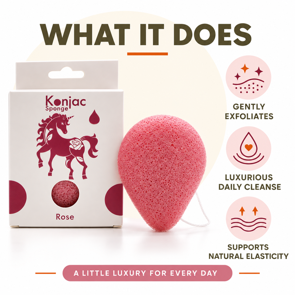 Konjac Sponge - Rose - Anti-aging