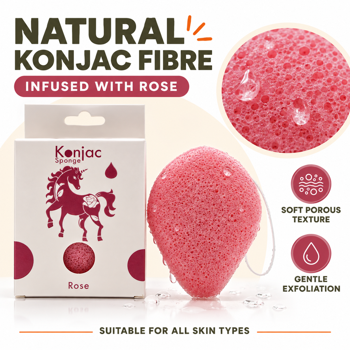 Konjac Sponge - Rose - Anti-aging
