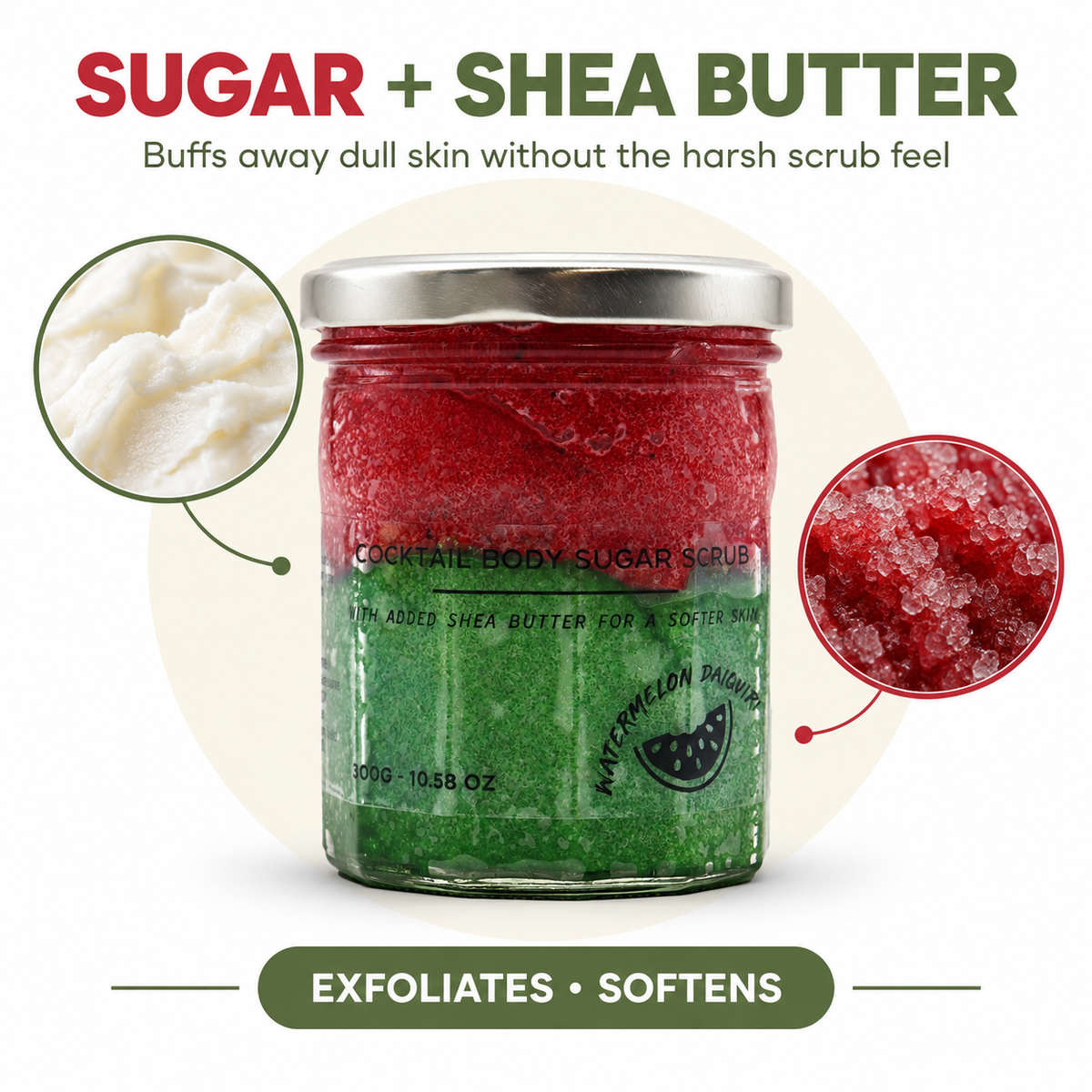 Fragranced Sugar Body Scrub - Watermelon Daquiri 300g