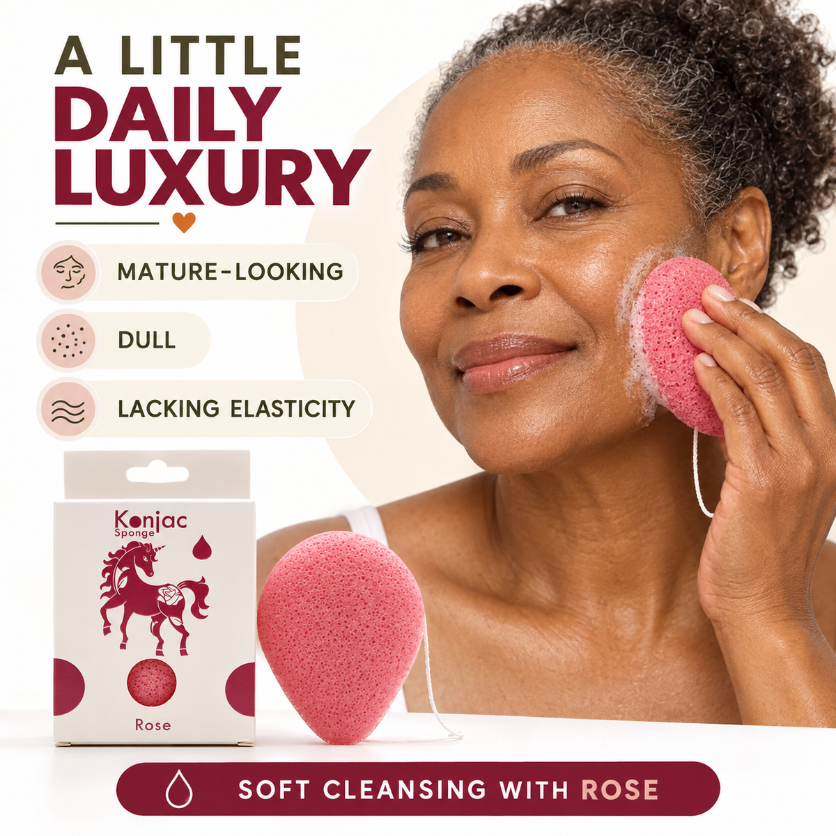 Konjac Sponge - Rose - Anti-aging