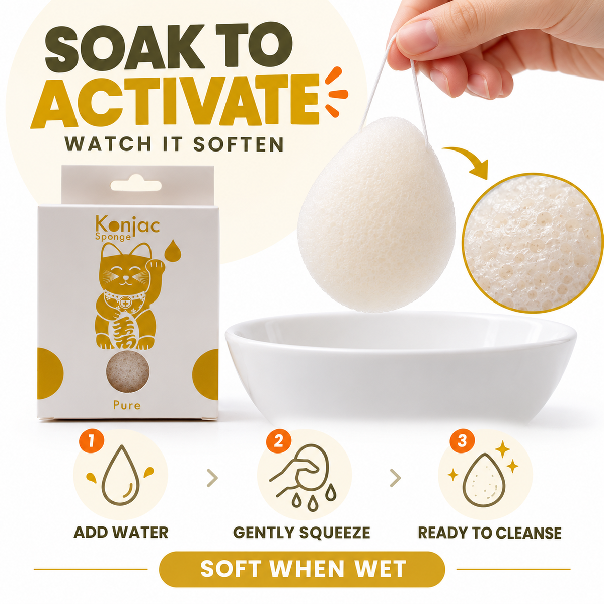 Konjac Sponge - Natural - Sensitive Skin