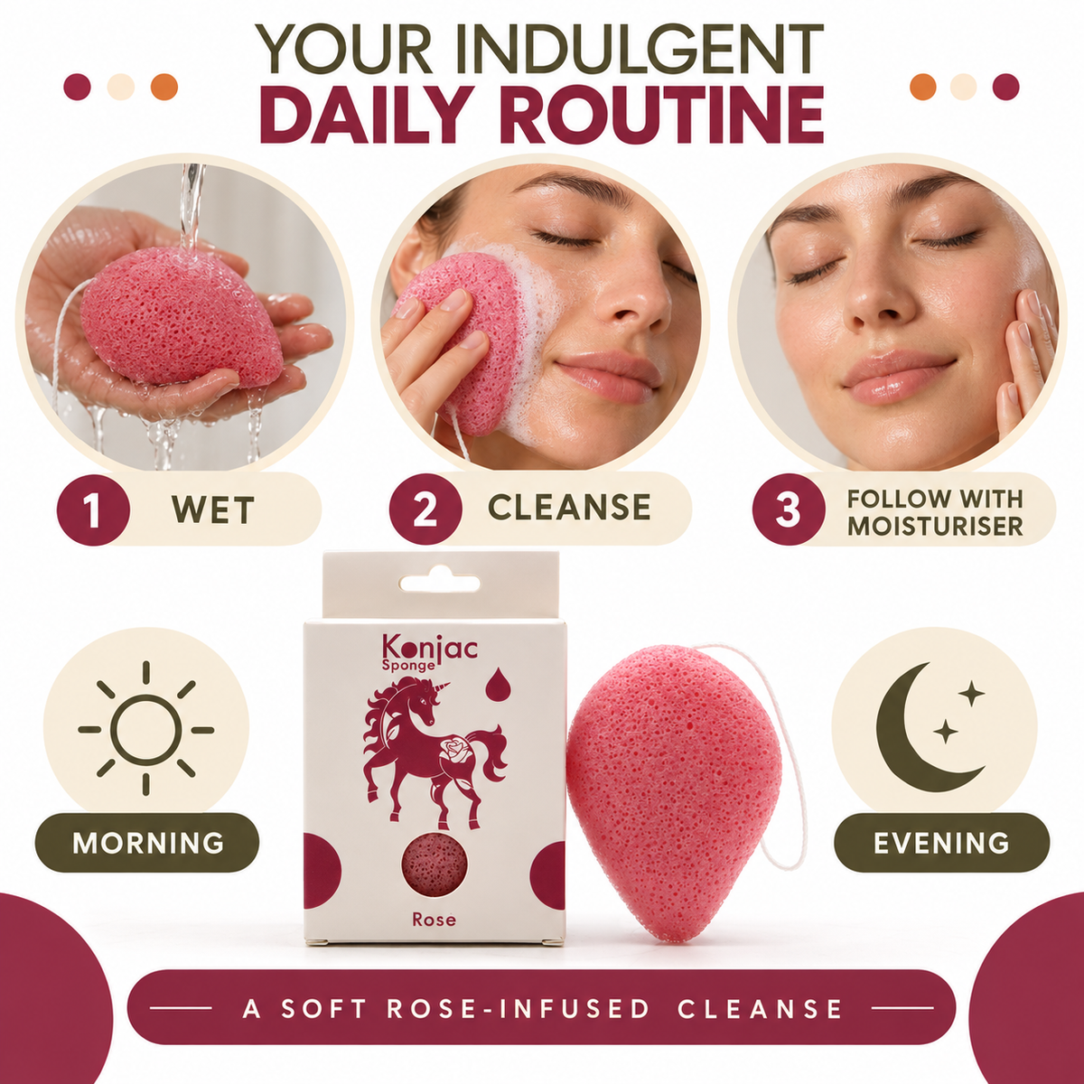 Konjac Sponge - Rose - Anti-aging