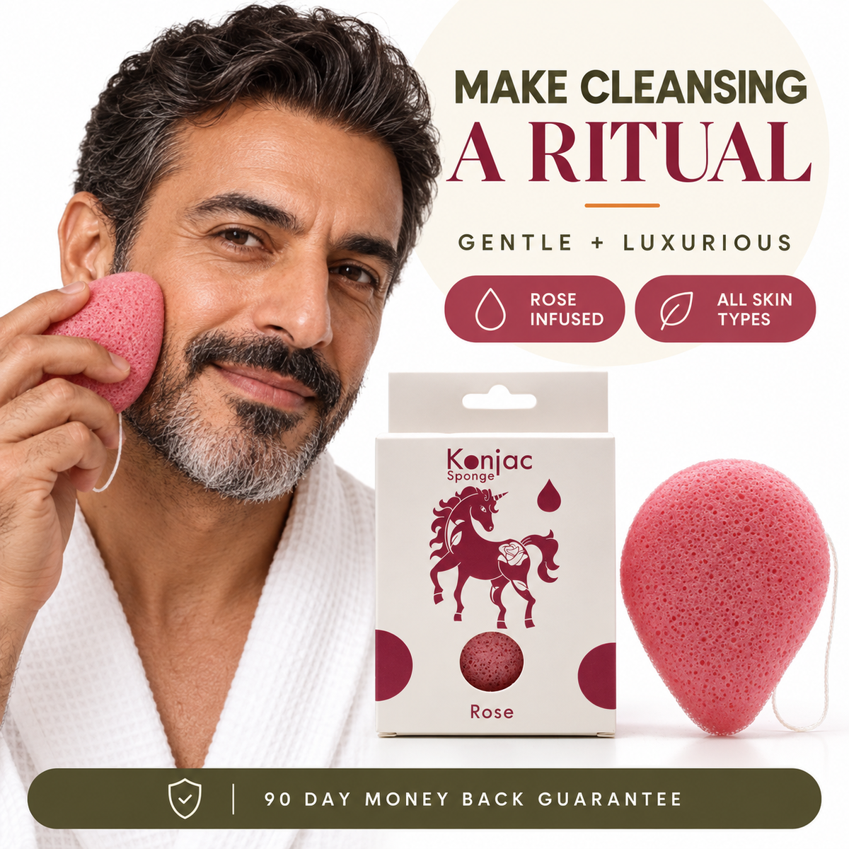 Konjac Sponge - Rose - Anti-aging